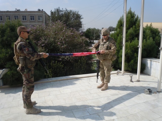 U.S. flag lowered at former site of National Military Academy of Afghanistan