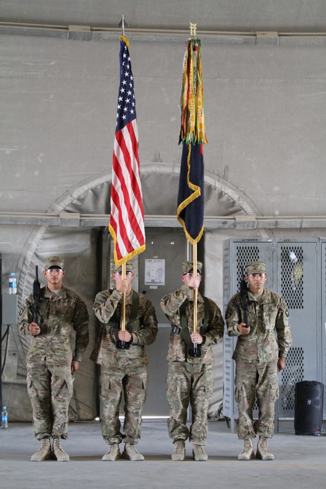 Rakkasan color guard at TOA ceremony