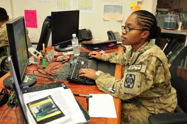 Transportation soldiers man checkpoint, track truck deliveries