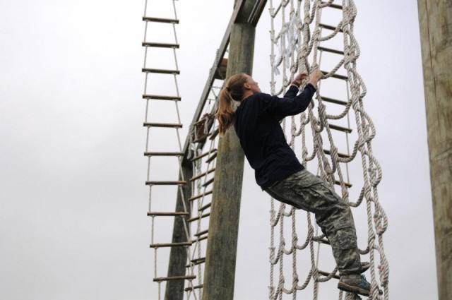 Climbing a cargo net