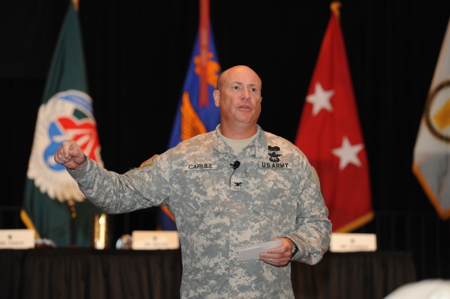 Col. Carlile announces that Corpus Christi Army Depot recapitalized 50 UH-60s in Fiscal Year 2012.