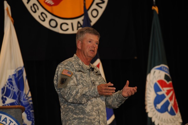 Maj. Gen. William T. Crosby, Program Execu&not;tive Officer, Aviation discusses the future of Army aviation at the AAAA 10th Annual Luther G. Jones Army