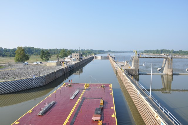 Barge Heading Down Arkansas River