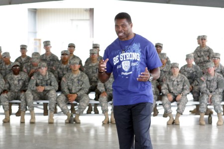 Herschel Walker tells soldiers: 'Don't be afraid to ask for help' 