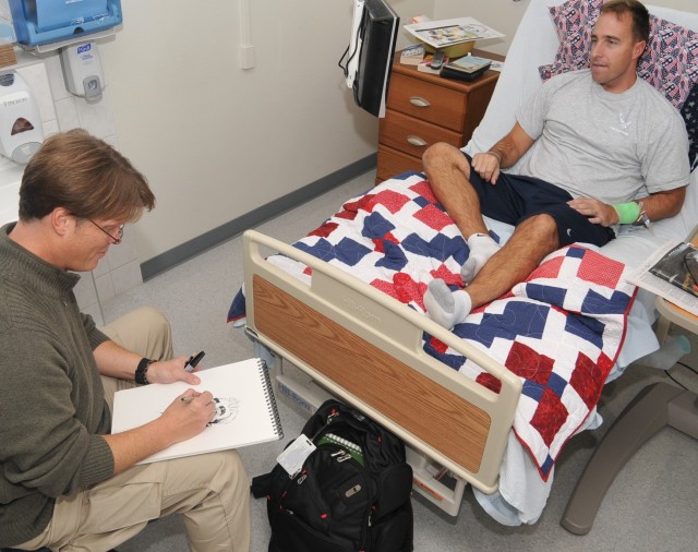 Cartoonist Visits Wounded Warriors at Landstuhl Regional Medical Center