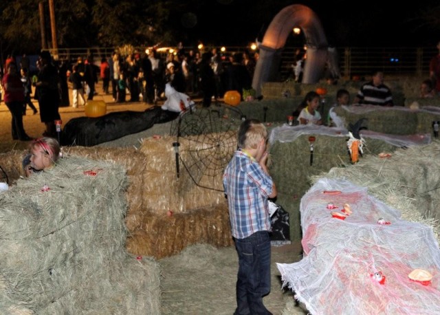 Young and older youth enjoyed finding their way through the hay maze during Friday and Saturday's haunted house and hayride event sponsored by Fort Huachuca's Directorate of Family and Morale, Welfare