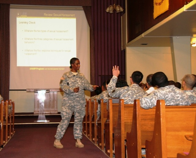 Soldiers in Okinawa pause for core values and SHARP Training 