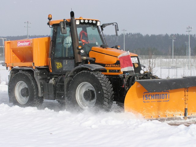 Plowing through winter snow