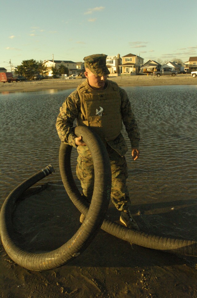 Marines Help with Water Removal after Hurricane Sandy