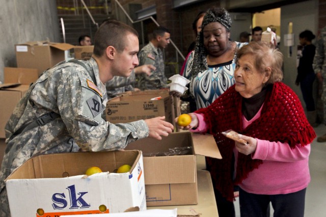 Distributing food