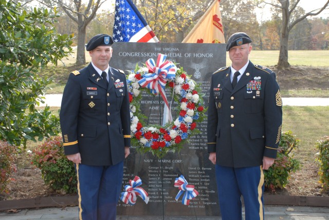 Lt. Col. Peter E. Dargle and Command Sergeant Major Keith R. Whitcomb 