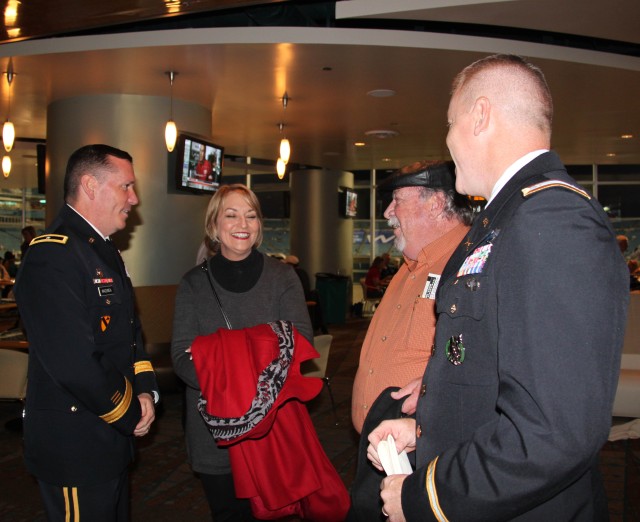 Jacksonville Grassroots Advisory Board members and Gen. MacEwen after the Jaguars game