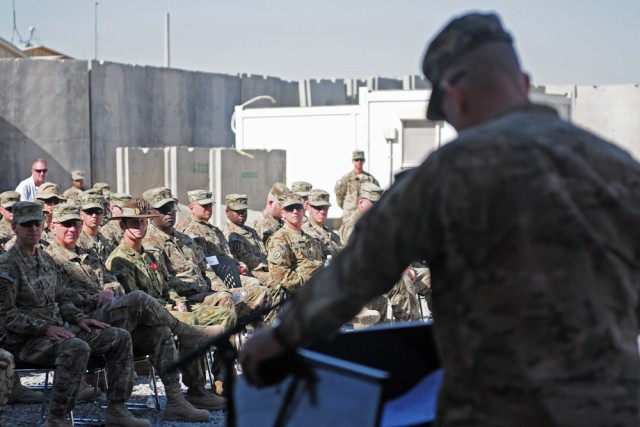 Service members in Afghanistan pay tribute on Veterans Day