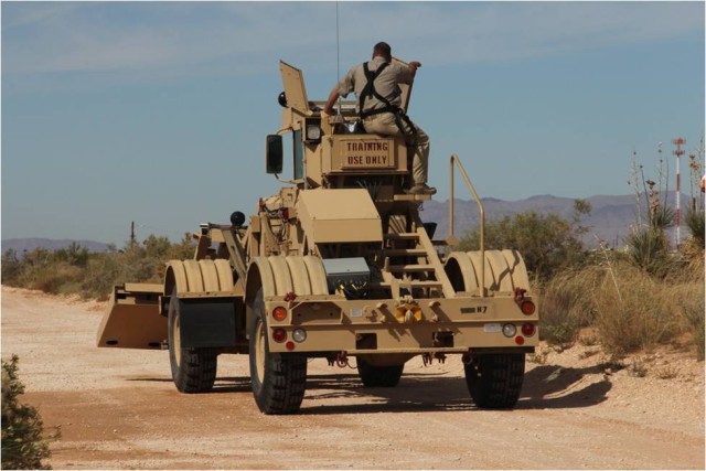 TF Rampant Soldiers train with Route Clearance Husky Trainer