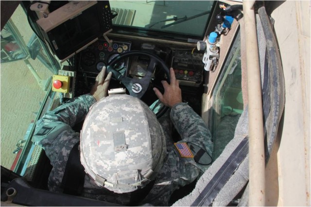 TF Rampant Soldiers train with Route Clearance Husky Trainer