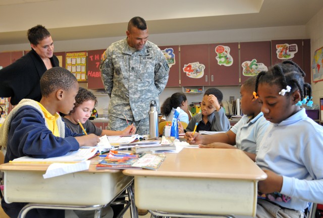 XVIII Abn. Corps CSM visits William T. Brown Elementary School