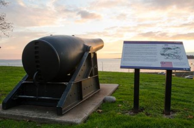 Historic cannon on the bluff at Fort Hamilton