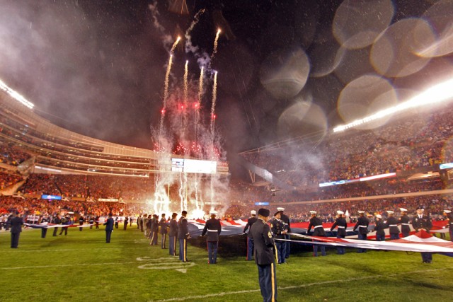 85th SC helps honor veterans during Chicago Bears Veterans Day game