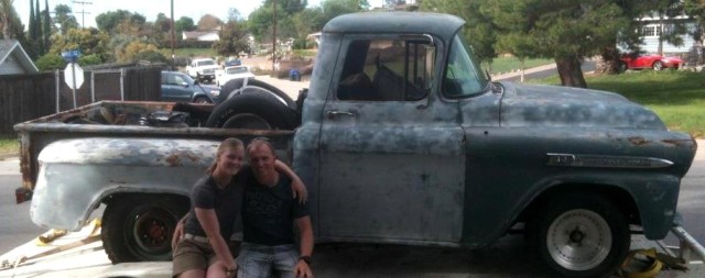 Ashley and Brian Walker with their Chevrolet Truck