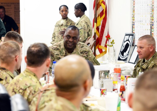 Gen. Lloyd J. Austin III, Vice Chief of Staff, U.S. Army, meets with Soldiers in Afghanistan