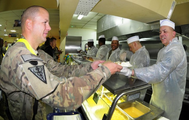 Thanksgiving Day dinner at Kandahar Airfield