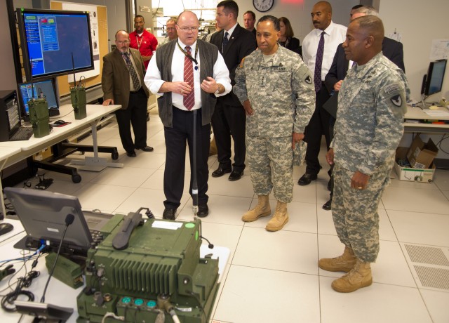 Gen. Dennis. L. Via, Army Materiel Command, Commanding General, Visits U.S. Army Communications-Electronics Command (CECOM)