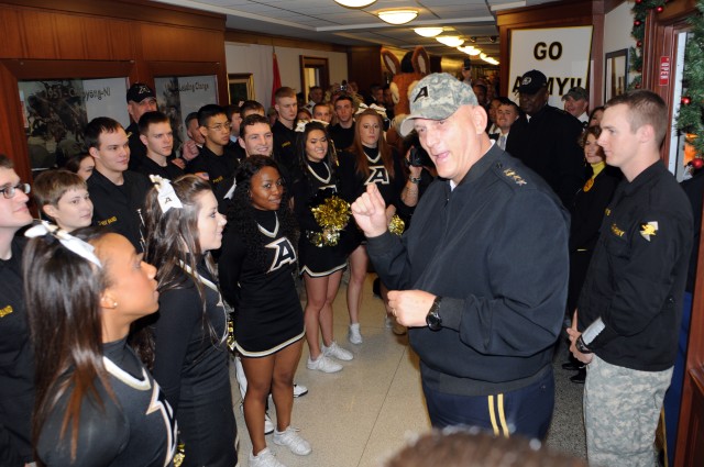 West Point cadets stir up spirit in advance of Army-Navy game