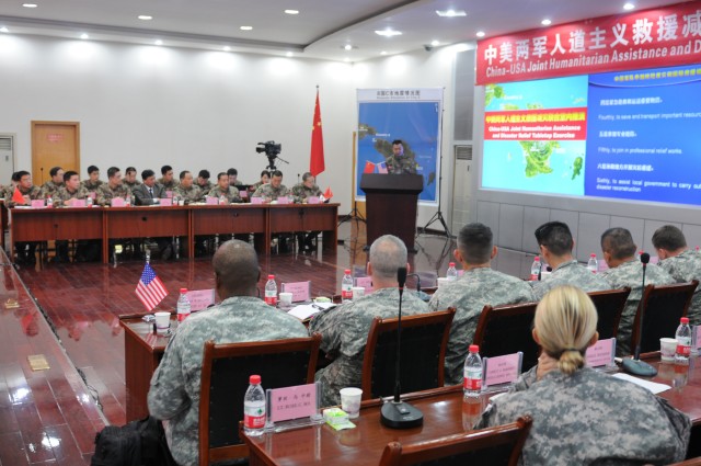Tabletop exercise during US and PLA Disaster Management Exchange