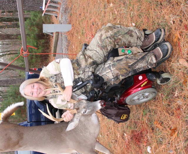 Christie Hill-Smith was one of the lucky hunters to participate in the hunt; she bagged a huge eight point buck.