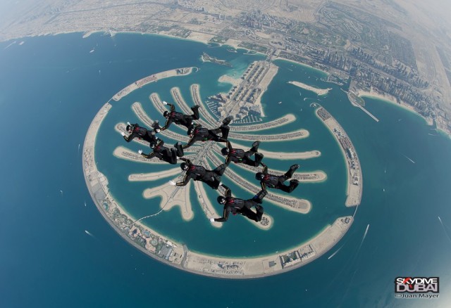 8-Way Formation Team over Palm in Dubai