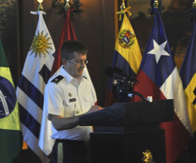 U.S. Army South's SJA briefs at Conference of American Armies