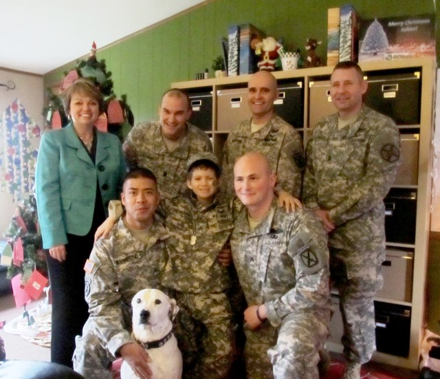 10th Mountain Division (LI) Soldiers give boost to 7-year-old boy battling cancer