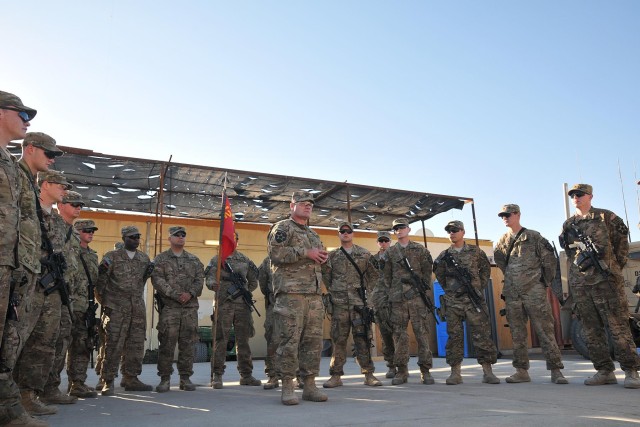Field artillery soldiers receive CABs, medic receives CMB
