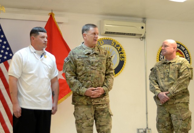 Injured contractor receives medal