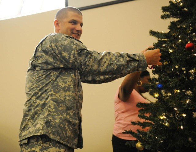 Decorating the Community Activity Center for Christmas
