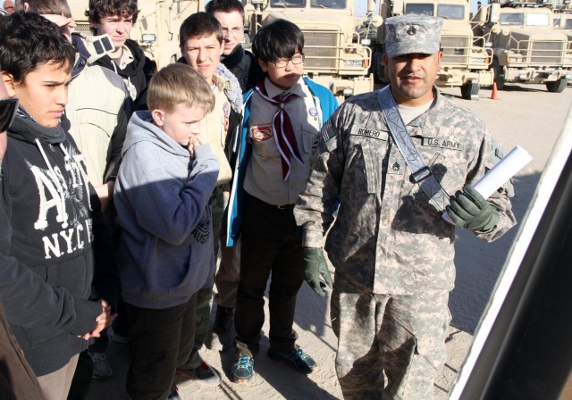 Boy Scouts visit US soldiers in Kuwait