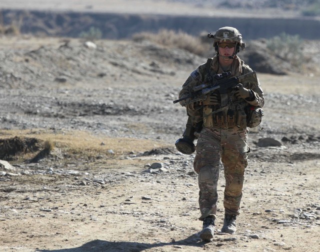 Partnered with Rakkasans, Afghan police patrol border