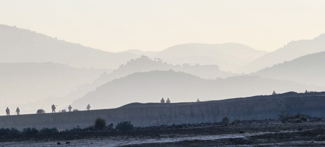 Partnered with Rakkasans, Afghan police patrol border