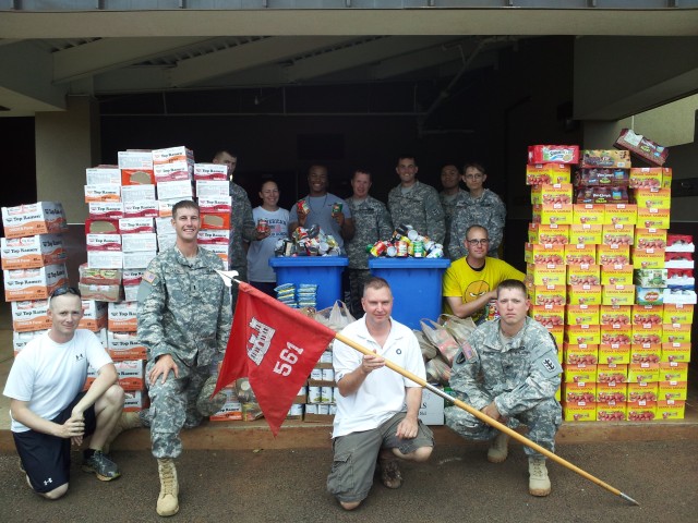 84th Eng. Bn. donates 13,000 food items