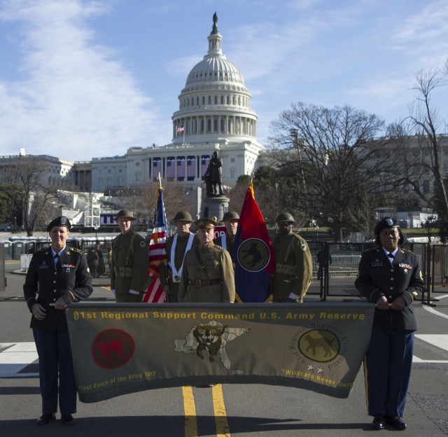81st Wildcat WWI color guard marches in 57th Presidential Inauguration parade