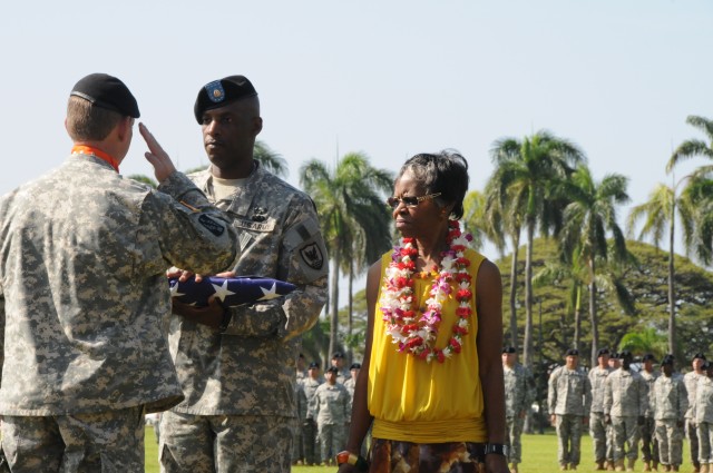 Thompson recieves retirement flag