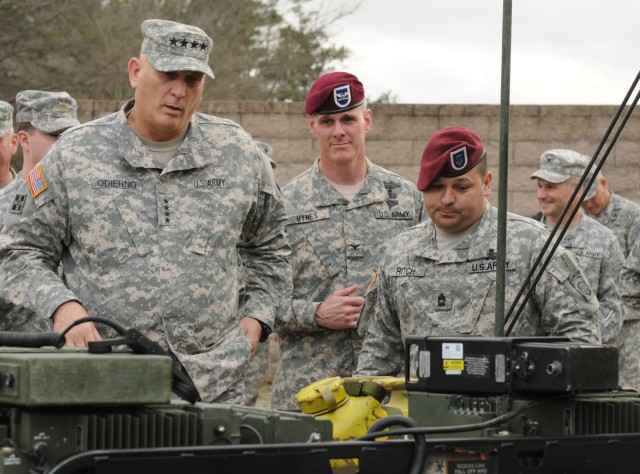 Gen. Raymond Odierno reviews equipment