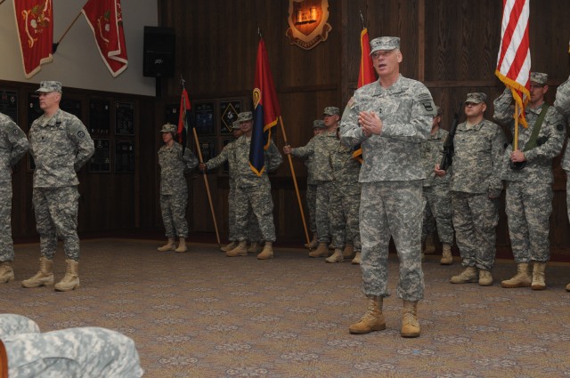 Brig. Gen. Thomas P. Evans relinquishes command of 102nd Training Division (MS)