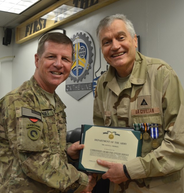 Merkl receives Commander's Award for Civilian Service