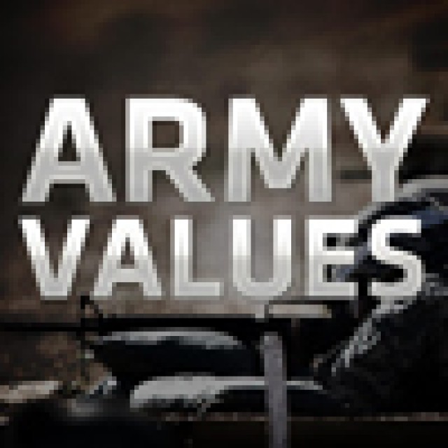 Army Values spotlight graphic