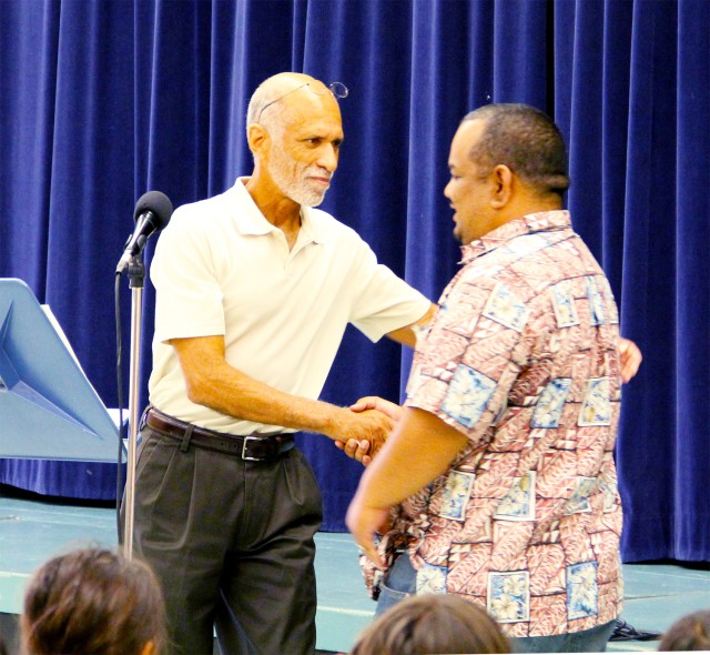 RMI Ambassador Charles Paul reunites with former government teacher at KHS