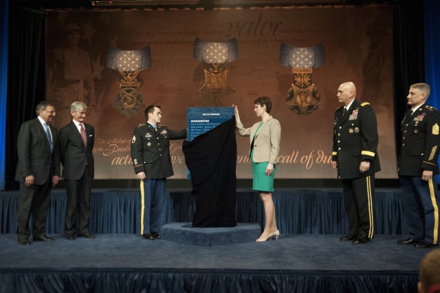 Staff Sgt. Clinton L. Romesha Pentagon Hall of Heroes induction ceremony pictures 1 of 6