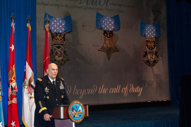 Pentagon's Hall of Heroes Induction for Medal of Honor Recipeint SSG Clinton L. Romesha