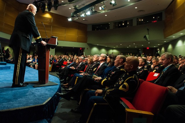 Pentagon's Hall of Heroes Induction for Medal of Honor Recipeint SSG Clinton L. Romesha