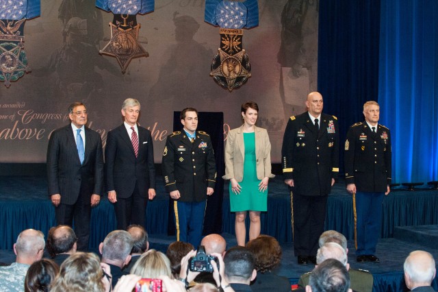 Pentagon's Hall of Heroes Induction for Medal of Honor Recipeint SSG Clinton L. Romesha